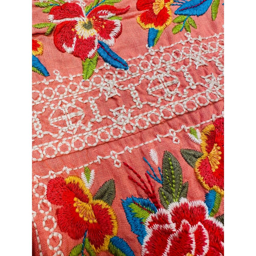 Johnny Was Heavily Embroidered Linen Dress Size Small - Picture 3 of 7